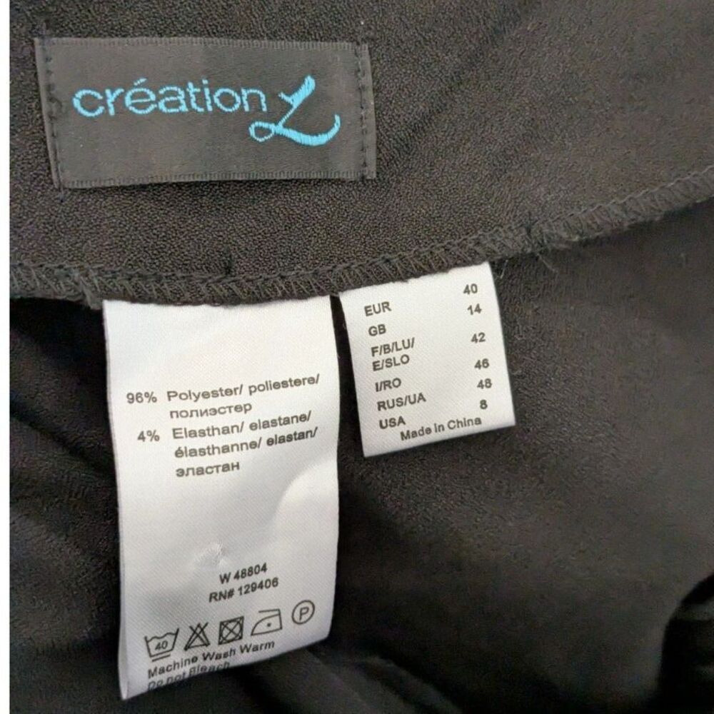 Creation L High Waisted Ankle Cropped Flare Wide Leg pant with Bows 8 - Picture 2 of 8